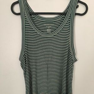 green & white striped soft and sexy ribbed tank top from American Eagle